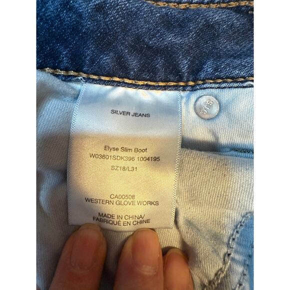 Silver Jeans Elyse Bootcut Jean (16) Mid Rise Distressed Stretch cowgirl - Picture 2 of 11